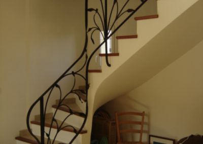 Rampe escalier en fer forgé feuillu variante Salon de Provence