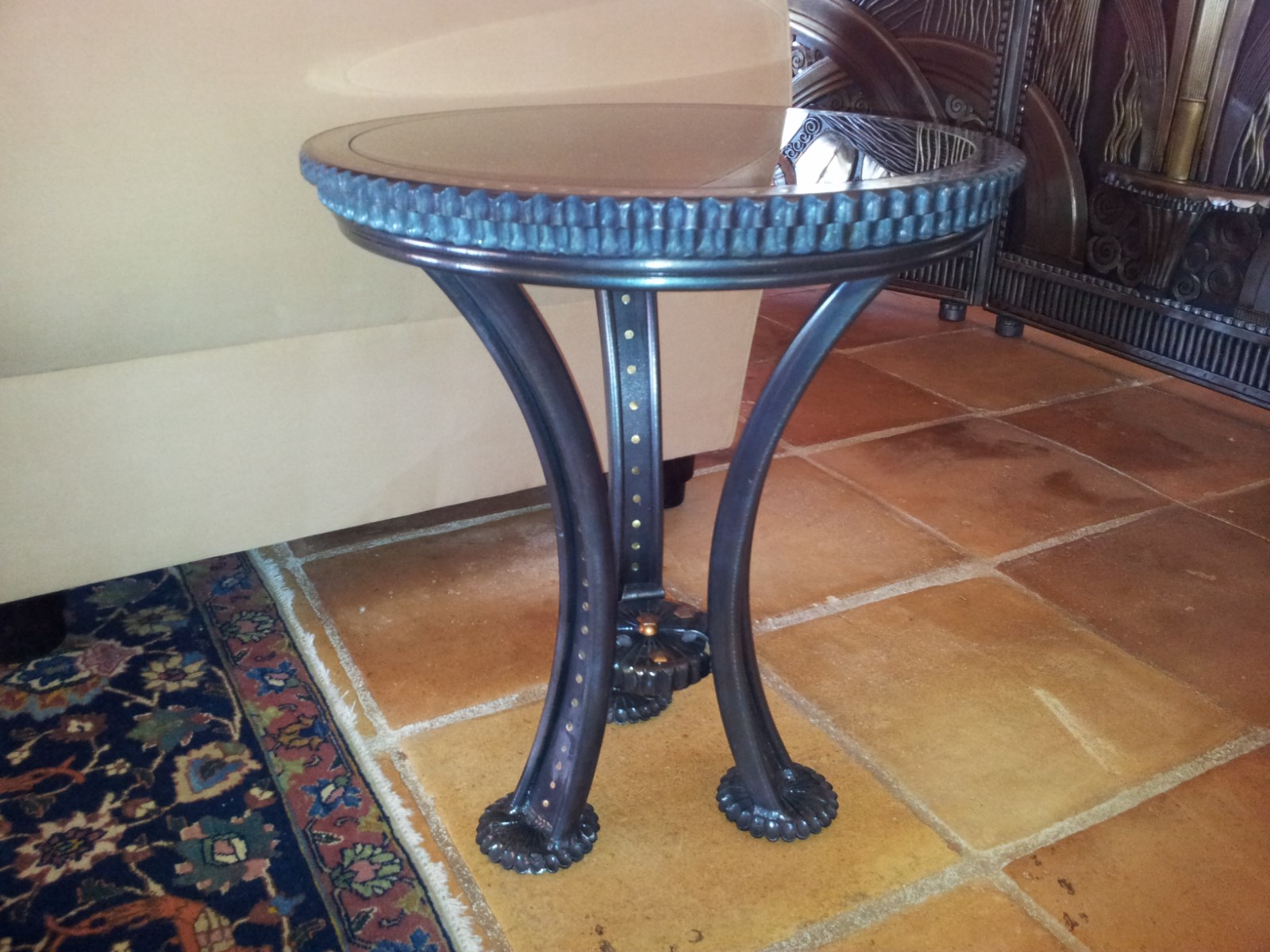 table basse fer forgé art déco